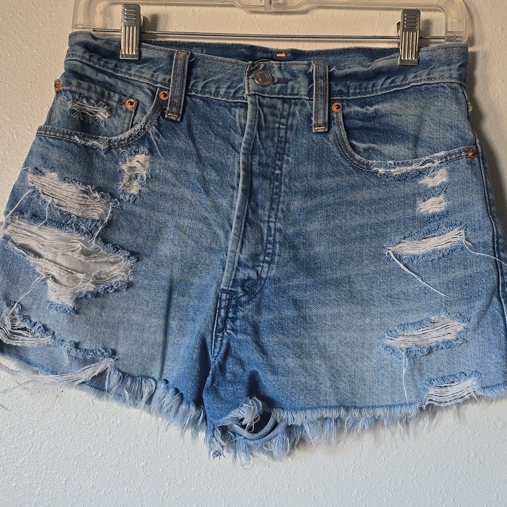 Abercrombie And fitch Distressed Denim Blue Women's Shorts Sz26